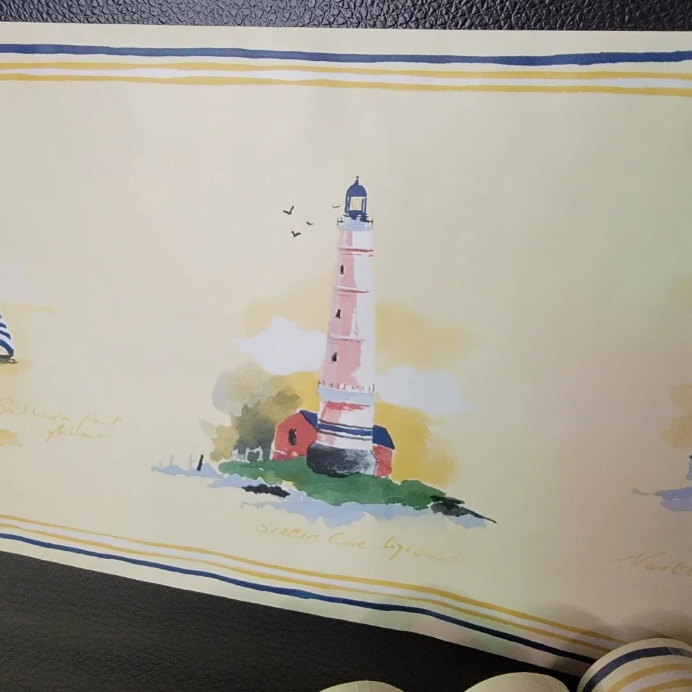 Vintage Chesapeake Wallcovering LightHouse Wall Paper Border 6 Rolls 30 yard USA
